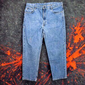 Carhartt Men’s Relaxed Fit Jeans BD0017-M Blue 42 x 32 Blue Work Jeans